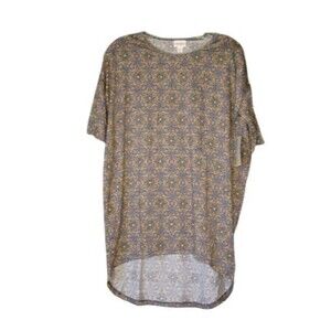 LulaRoe Irma Tunic Multicolored Starburst Print Hi Low Hem Womens Size XXS